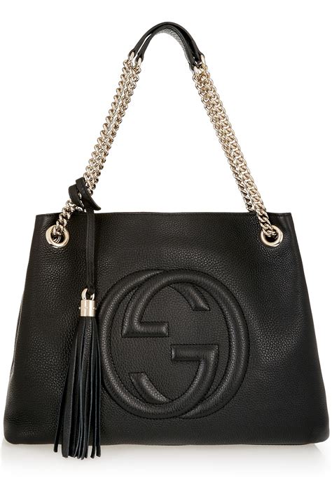 gucci soho bag black replica|gucci shoulder bag black handbags.